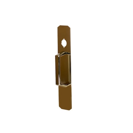 Dormakaba Dormakaba Commercial Hardware Night Latch Escutcheon Pull Trim Less Cylinder Bright Brass Finish QET175605LC